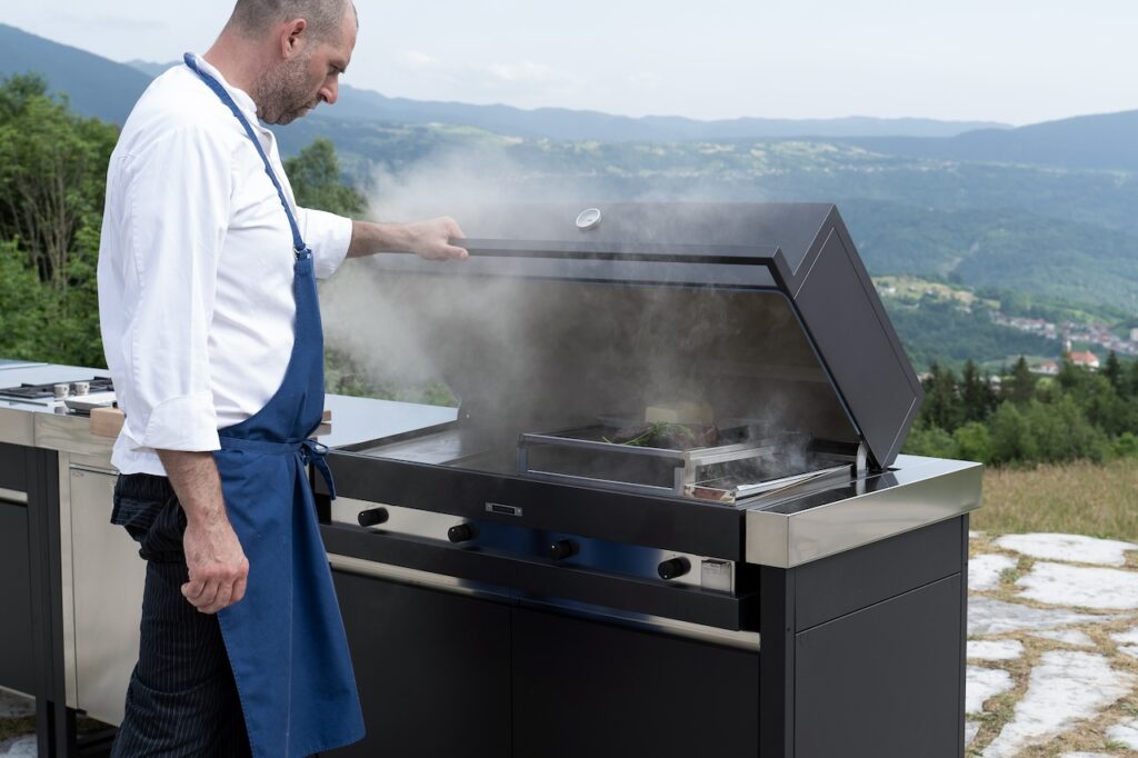 barbecue integrato per cucina da esterno